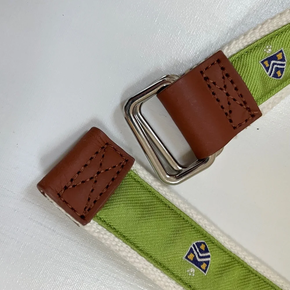 McLaughlin Vance Youth size L Webbing Belt Lime Medieval Emblem Preppy Event